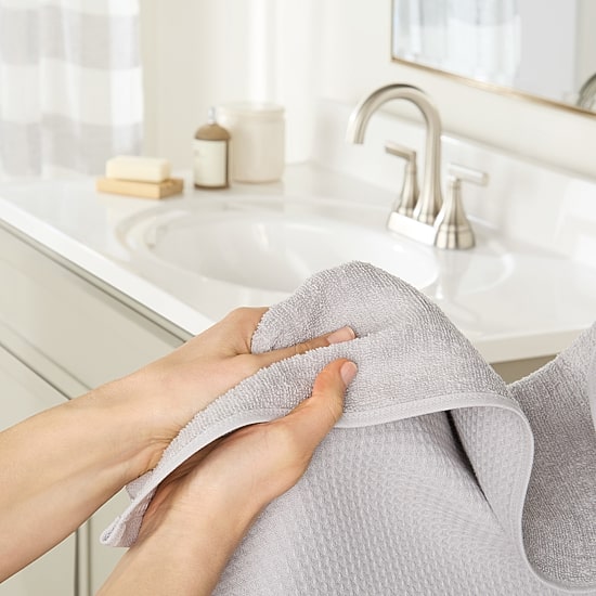 Town And Country Small Waffle Woven Terry Stripe 4-pc. Quick Dry Bath Towel Set
