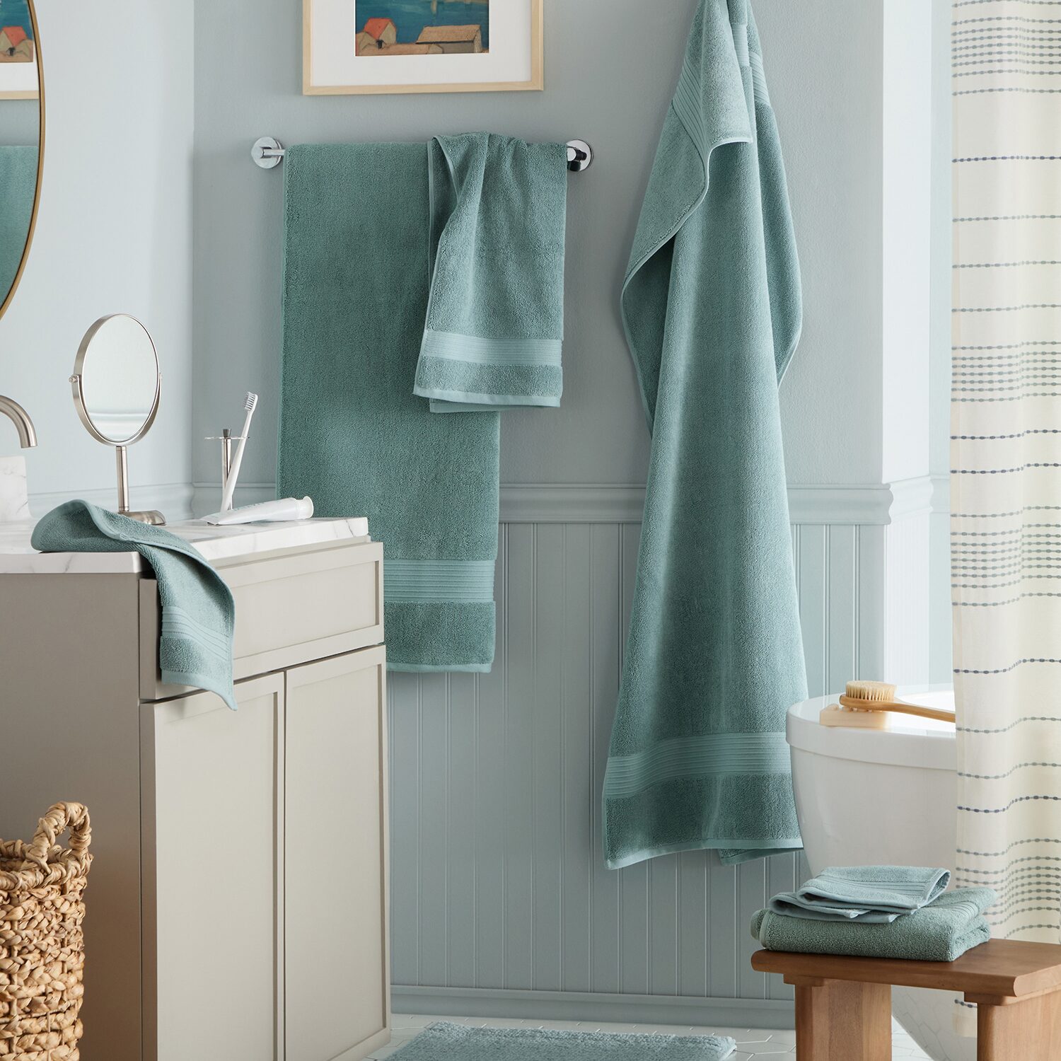 Town And Country Solid Dobby Border 6-pc. Quick Dry Bath Towel Set