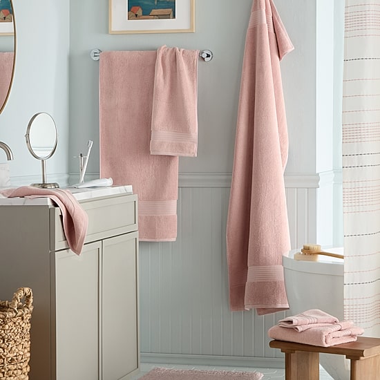 Town And Country Solid Dobby Border 6-pc. Quick Dry Bath Towel Set