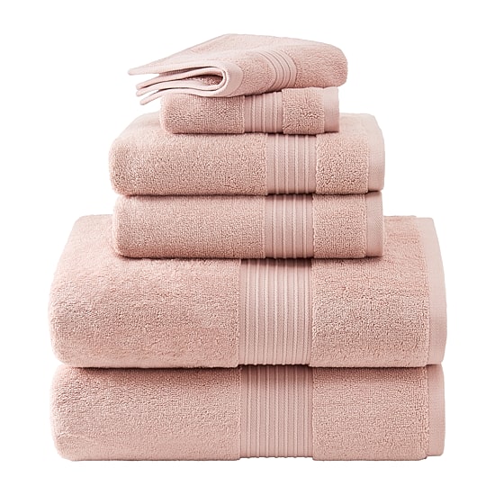 Town And Country Solid Dobby Border 6-pc. Quick Dry Bath Towel Set