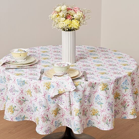 Lenox Bouquet Ribbon 70" Round Tablecloth
