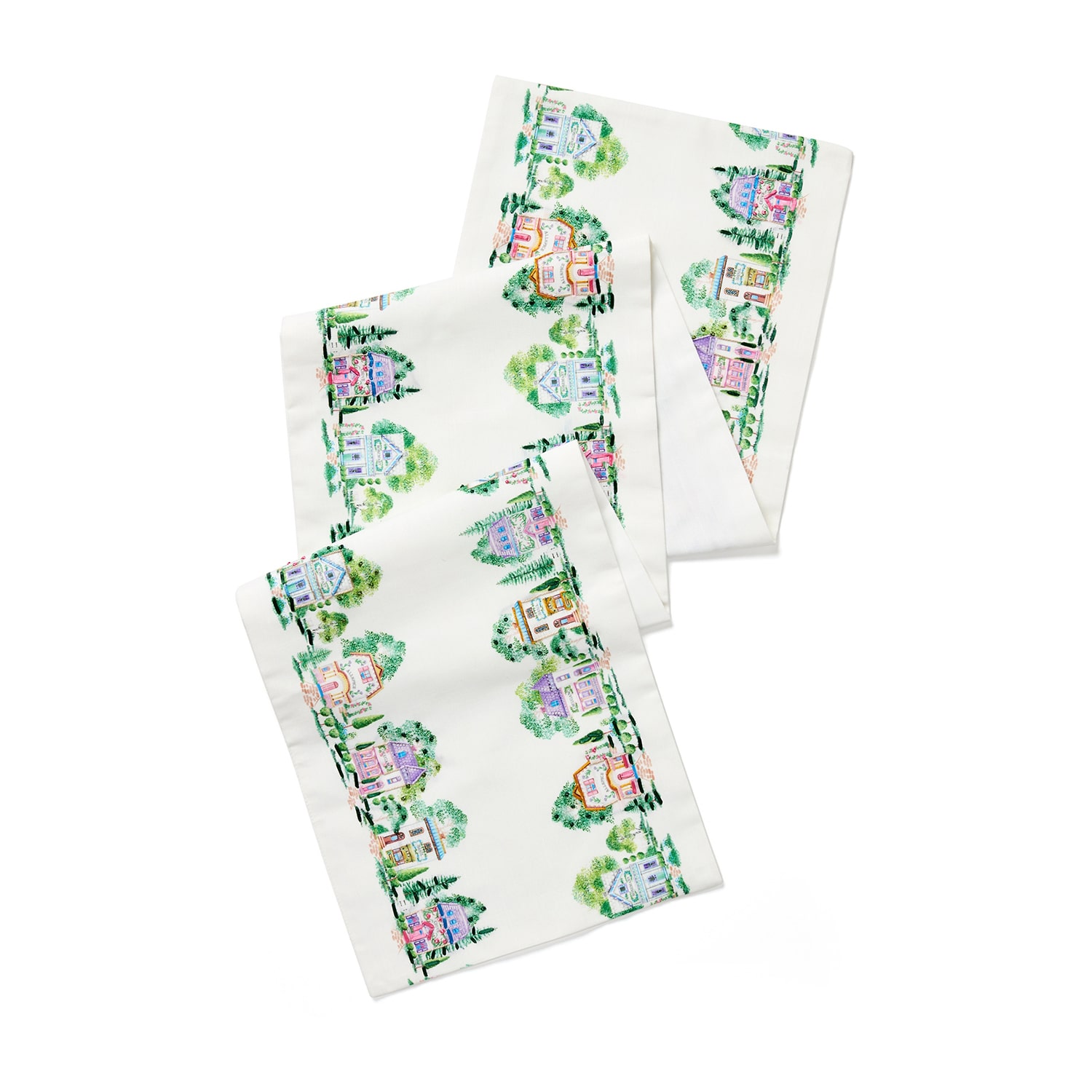 Lenox Spice Village Print Embroidered Table Runner