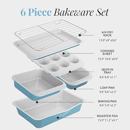 Gotham Steel Nonstick Stackable 6-pc. Bakeware Set
