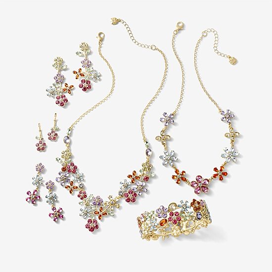 Monet Jewelry Womens Multi Color Glass Flower Drop Earrings