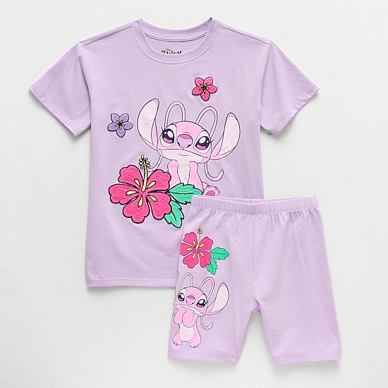 Disney Collection Little & Big Kid Girls Lilo & Stitch Jersey 2-pc. Short Set