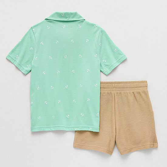 Thereabouts Polo Little Boys Jersey 2-pc. Short Set