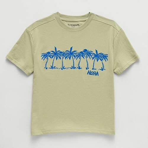 Thereabouts Little & Big Kid Boys Crew Neck Short Sleeve Oversized Graphic T-Shirt, Small (8), Green