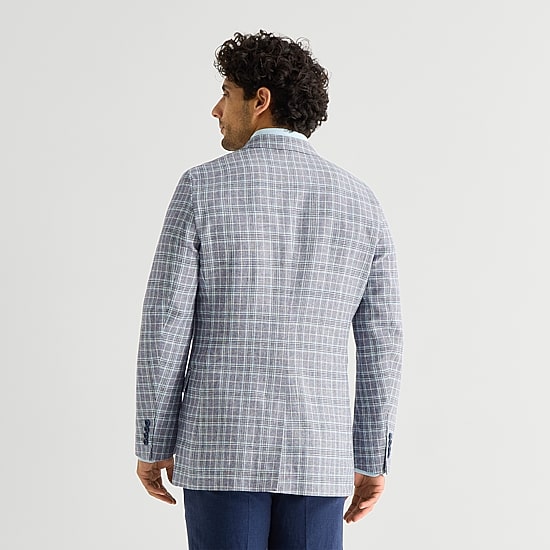 Stafford Mens Plaid Classic Fit Sport Coat