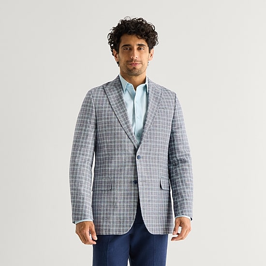 Stafford Mens Plaid Classic Fit Sport Coat