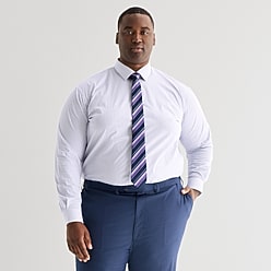 mens dress shirt with tie White Cotton Aiden Point Collar Dress Shirt