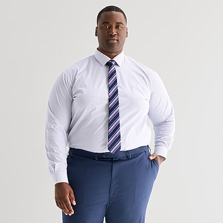 shaq dress shirts Shaquille O'Neal XLG Big Fit Cooling Dress Shirt White Floral 19 36/37  3XLNWT