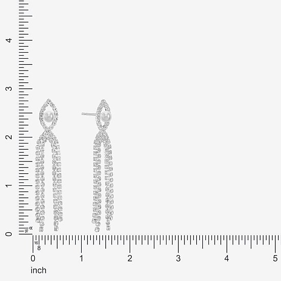 Monet Jewelry Timeless Womens Glass Simulated Pearl Hypoallergenic Drop Earrings