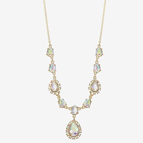 Monet Jewelry Womens Glass 17 Inch Y Necklace, One Size, Multiple Colors