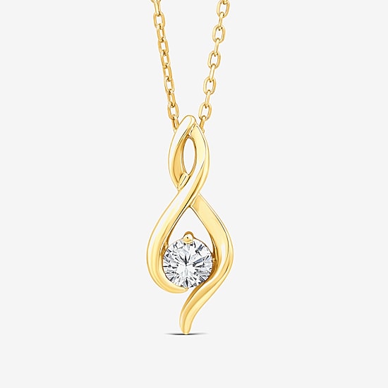 (F/Si2) Womens 1/4 CT. T.W. Lab Grown White Diamond 14K Gold Over Silver 18 Inch Pendant Necklace