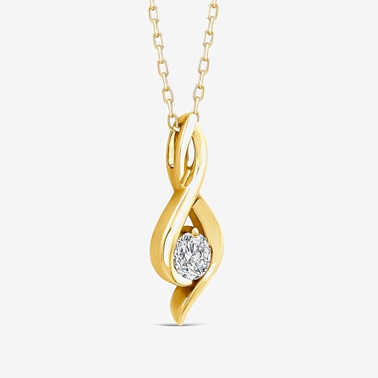 (F/Si2) Womens 1/4 CT. T.W. Lab Grown White Diamond 14K Gold Over Silver 18 Inch Pendant Necklace
