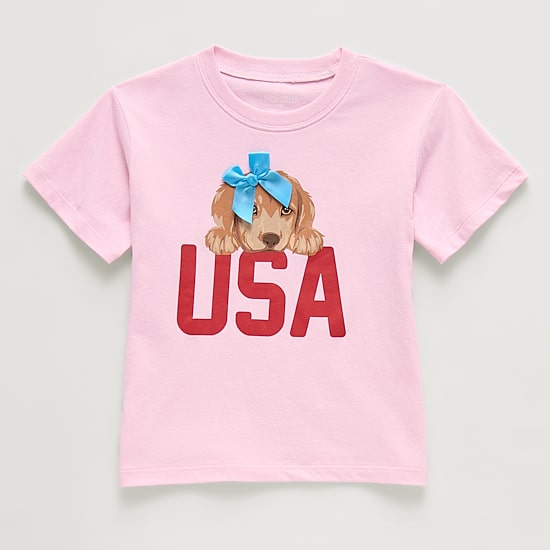 Okie Dokie Toddler & Little Girls Round Neck Short Sleeve Regular Fit Graphic T-Shirt