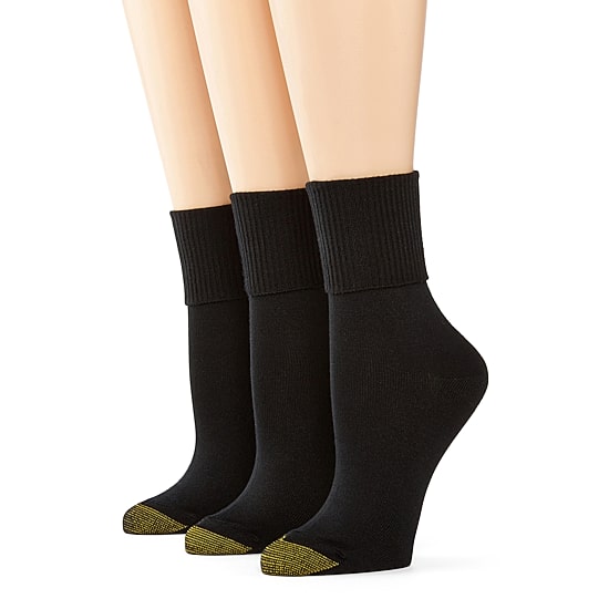 Gold Toe Ultra Soft Womens Multi-Pack 3 Pair Turncuff Socks