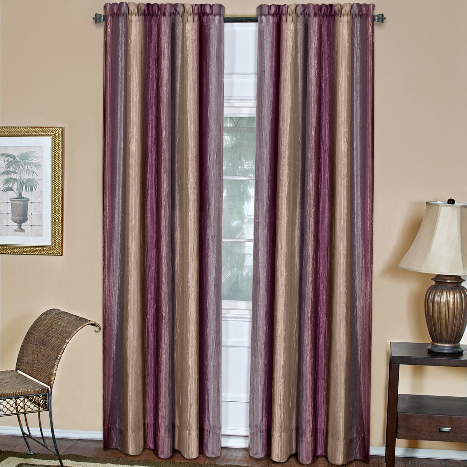 Ombre Rod Pocket Light-Filtering Single Curtain Panel