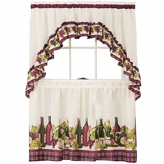 Chardonnay Printed 3-pc. Rod Pocket Kitchen Curtains & Drapes Window Set