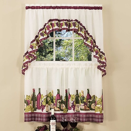 Chardonnay Printed 3-pc. Rod Pocket Kitchen Curtains & Drapes Window Set