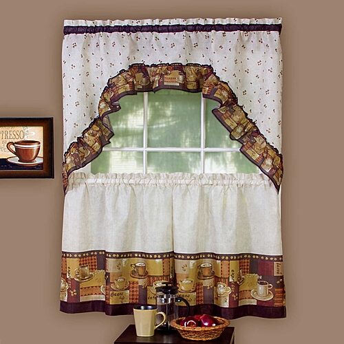 Rod Pocket Kitchen Curtains & Drapes Window Set, One Size, Multiple Colors