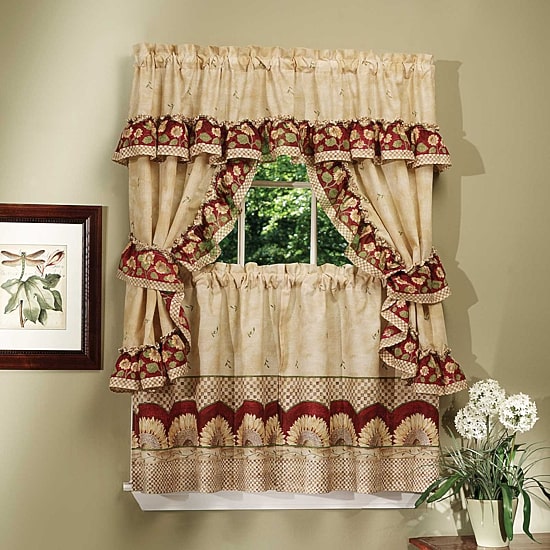 Rod Pocket Kitchen Curtains & Drapes Window Set