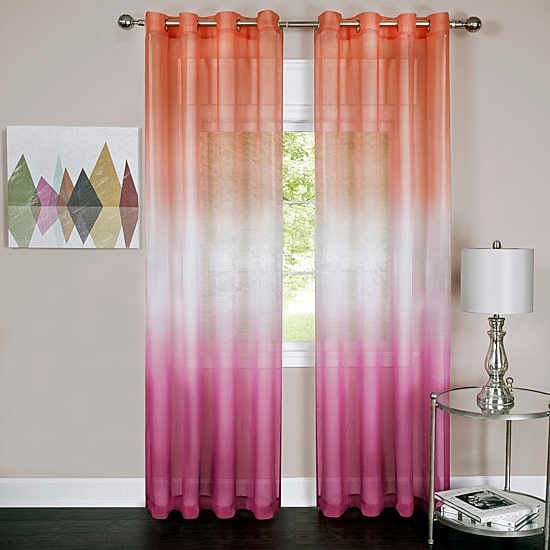 Rainbow Grommet Top Sheer Single Curtain Panel