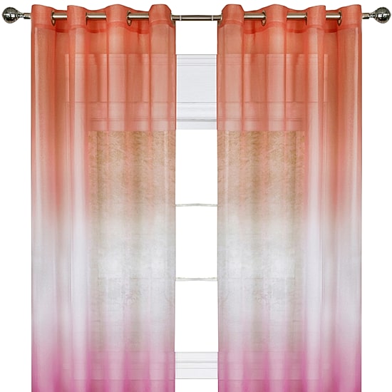 Rainbow Grommet Top Sheer Single Curtain Panel