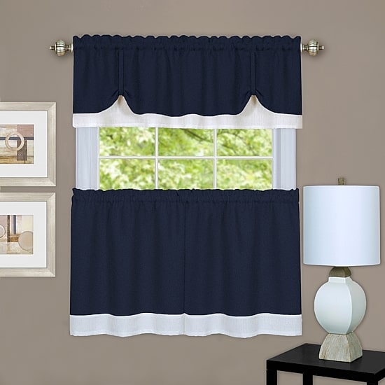 Darcy 3-pc. Rod Pocket Kitchen Curtains & Drapes Window Set