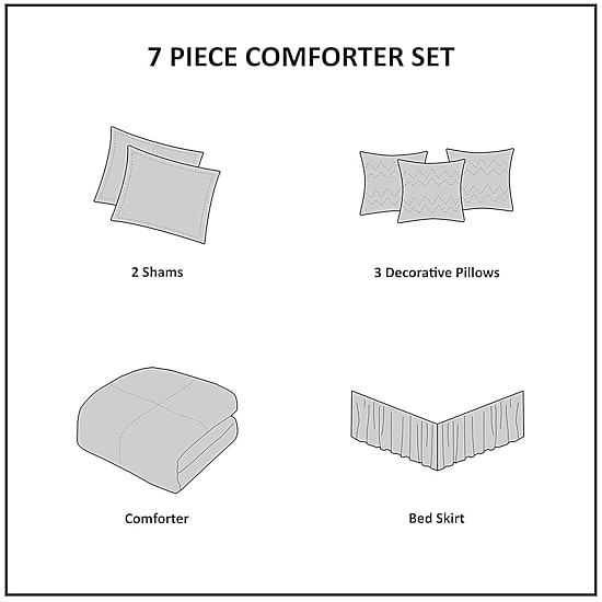 Madison Park Inspire 7-pc. Midweight Comforter Set