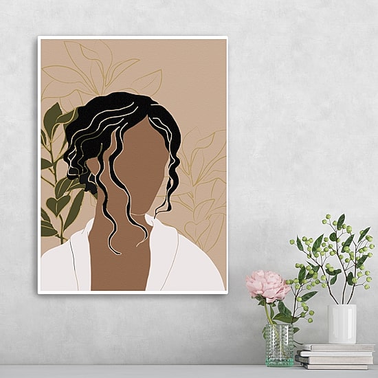 Lumaprints Simple Woman Tropical Portrait Canvas Art