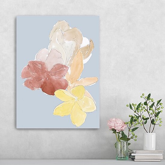 Lumaprints Blue Floral Block I Modern Canvas Art