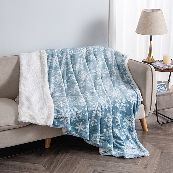 Linery Velvet Plush Fleece Reversible Sherpa Blanket