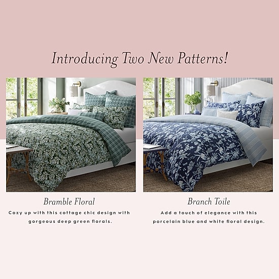 Laura Ashley Bramble Floral 7-pc. Midweight Comforter Set