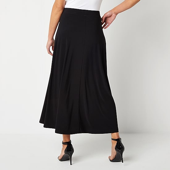Black Label by Evan-Picone Knit Womens Mid Rise Maxi Skirt