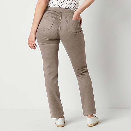 Liz Claiborne Amber Womens Straight Mid Rise Pull-On Pant