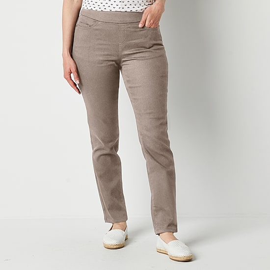 Liz Claiborne Amber Womens Straight Mid Rise Pull-On Pant