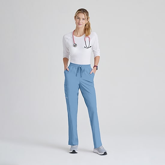 Skechers Skp623 Gamma 6-Pocket Mid-Rise Tapered Leg Womens Tag Free Stretch Fabric Moisture Wicking Scrub Pant