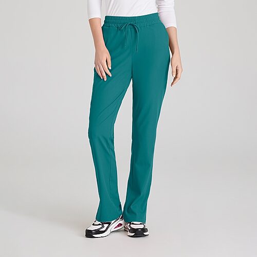 Skechers Skp623 Gamma 6-Pocket Mid-Rise Tapered Leg Womens Petite Tag Free Stretch Fabric Moisture Wicking Scrub Pant, Petite X-large, Blue