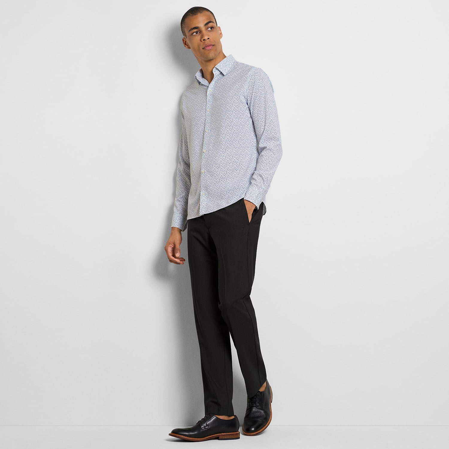 Van Heusen Soft Lux Stretch Mens Regular Fit Dress Flat Front Pant