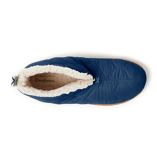 Dearfoams Warm Up Mens Memory Foam Bootie Slippers