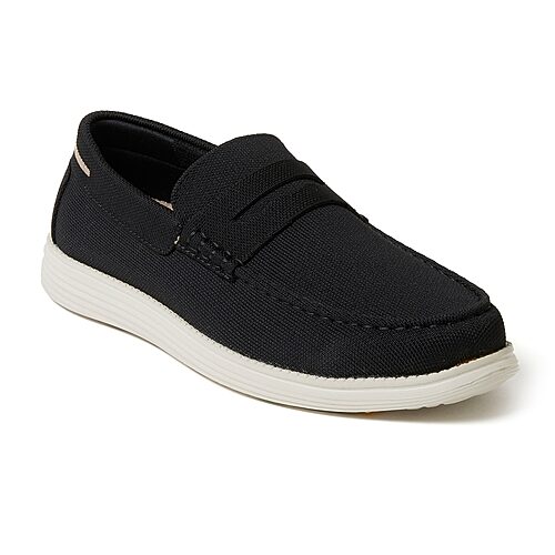 Dearfoam&acirc;s Original Comfort Men's Rollins Sport Knit Loafer Shoes, 10 Medium, Black