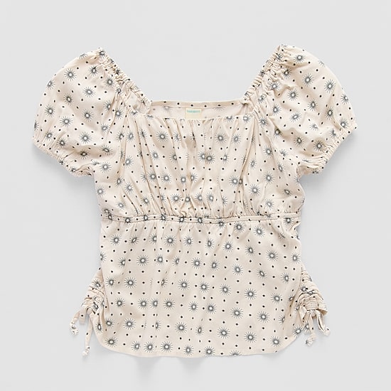 Thereabouts Little & Big Kid Girls Square Neck Short Sleeve Blouse