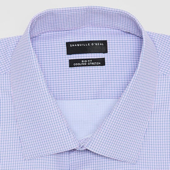 Shaquille O'Neal XLG Mens Big & Tall Regular Fit Stretch Fabric Long Sleeve Pattern Dress Shirt