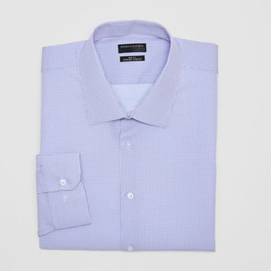 Shaquille O'Neal XLG Mens Big & Tall Regular Fit Stretch Fabric Long Sleeve Pattern Dress Shirt