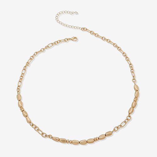 A.N.A Womens Stainless Steel 20 Inch Collar Necklace, One Size, Yellow
