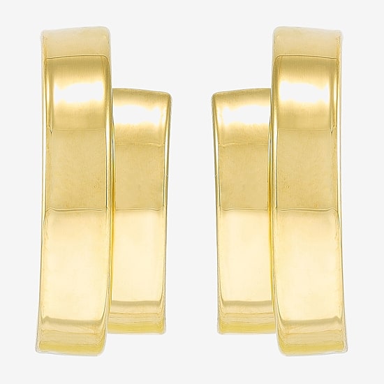 Silver Addiction Womens 14K Gold Over Silver Hoop Earrings