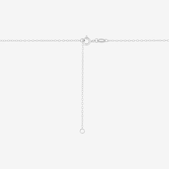 Diamonart Womens White Cubic Zirconia Sterling Silver Heart 16 Inch Pendant Necklace
