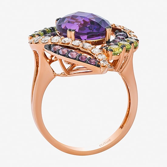 Le Vian Womens Genuine Purple Amethyst 14K Gold Cocktail Ring