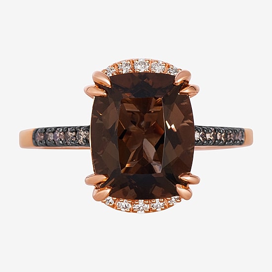 Le Vian Ring featuring 3 1/5 cts. Chocolate Quartz®, 1/20 cts. Nude Diamonds™, 1/8 cts. Chocolate Diamonds® set in 14K Strawberry Gold®